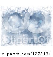 Poster, Art Print Of Christmas Background Of Blue Bokeh Flares And Snowflakes