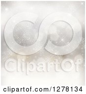 Poster, Art Print Of Christmas Background Of Bokeh Flares And Snowflakes