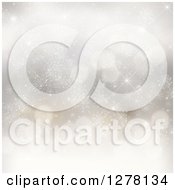Clipart Of A Christmas Background Of Bokeh Flares And Snowflakes Royalty Free Illustration