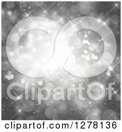 Poster, Art Print Of Christmas Background Of Bokeh Flares And Snowflakes 3