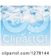 Poster, Art Print Of The Sun Shining Nhrough Clouds On A Snowy Day