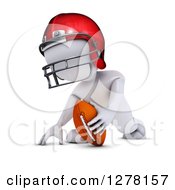 Poster, Art Print Of 3d White Man In Profile Ready For Football Kick Off