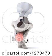 Clipart Of A 3d Jack Russell Terrier Dog Chef Panting And Pointing Royalty Free Illustration