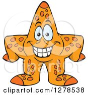 Clipart Of A Happy Starfish Royalty Free Vector Illustration