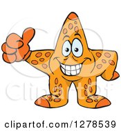 Clipart Of A Happy Starfish Giving A Thumb Up Royalty Free Vector Illustration by Dennis Holmes Designs