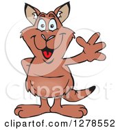 Clipart Of A Happy Red Kangaroo Waving Royalty Free Vector Illustration