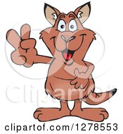 Clipart Of A Happy Red Kangaroo Gesturing Peace Royalty Free Vector Illustration
