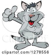 Clipart Of A Happy Kangaroo Holding A Thumb Up Royalty Free Vector Illustration