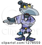 Clipart Of A Crow Woman Pointing Royalty Free Vector Illustration