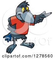 Clipart Of A Crow Boy Pointing Royalty Free Vector Illustration