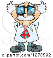 Clipart Of A Happy White Male Senior Scientist Professor Royalty Free Vector Illustration by Dennis Holmes Designs