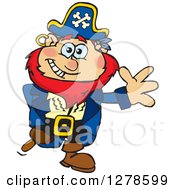 Poster, Art Print Of Happy Red Haired Male Pirate Waving