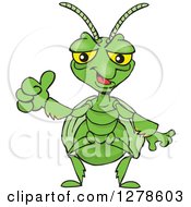 Poster, Art Print Of Happy Praying Mantis Holding A Thumb Up