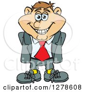 Clipart Of A Happy Smiling White Business Man Royalty Free Vector Illustration