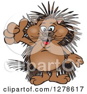 Poster, Art Print Of Happy Porcupine Holding A Thumb Up