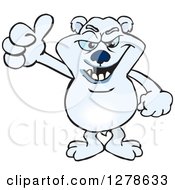 Clipart Of A Polar Bear Holding A Thumb Up Royalty Free Vector Illustration by Dennis Holmes Designs