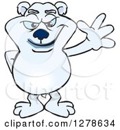 Clipart Of A Polar Bear Waving Royalty Free Vector Illustration by Dennis Holmes Designs