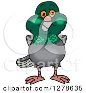 Clipart Of A Happy Pigeon Royalty Free Vector Illustration by Dennis Holmes Designs