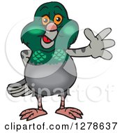 Poster, Art Print Of Happy Pigeon Waving