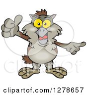 Poster, Art Print Of Happy Owl Holding A Thumb Up