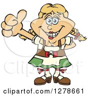 Poster, Art Print Of Happy German Oktoberfest Woman Holding A Thumb Up