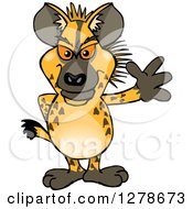 Clipart Of A Hyena Standing And Waving Royalty Free Vector Illustration