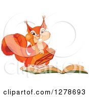 Poster, Art Print Of Cute Squirrel Stamping An X In A Book
