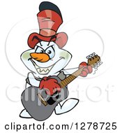 Evil Snowman Playing An Acoustic Guitar