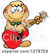 Poster, Art Print Of Happy Gingerbread Man Playing An Acoustic Guitar