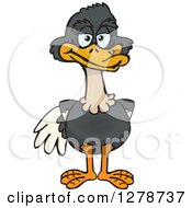 Clipart Of A Happy Ostrich Royalty Free Vector Illustration by Dennis Holmes Designs