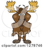 Clipart Of A Moose Standing Royalty Free Vector Illustration