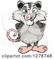 Clipart Of A Happy Opossum Royalty Free Vector Illustration by Dennis Holmes Designs