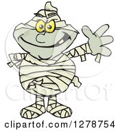 Clipart Of A Waving Mummy Royalty Free Vector Illustration by Dennis Holmes Designs