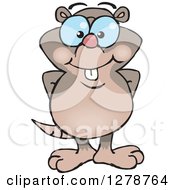 Clipart Of A Happy Mole Standing Royalty Free Vector Illustration by Dennis Holmes Designs