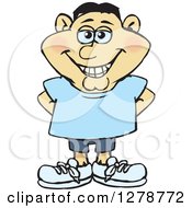 Clipart Of A Happy Smiling Casual Asian Man Royalty Free Vector Illustration