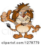 Poster, Art Print Of Happy Male Lion Holding A Thumb Up