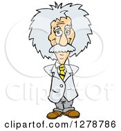 Clipart Of A Senior Scientist Albert Einstein Standing With His Hands Behind His Back Royalty Free Vector Illustration by Dennis Holmes Designs
