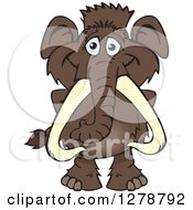 Clipart Of A Happy Mammoth Standing Royalty Free Vector Illustration