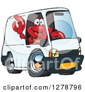 Poster, Art Print Of Lobster Waving And Driving A Delivery Van