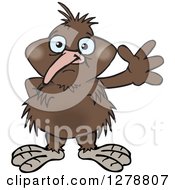 Clipart Of A Kiwi Bird Waving Royalty Free Vector Illustration by Dennis Holmes Designs