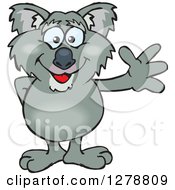 Clipart Of A Happy Koala Waving Royalty Free Vector Illustration