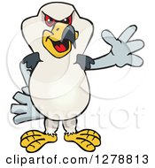 Clipart Of A Kite Bird Waving Royalty Free Vector Illustration by Dennis Holmes Designs