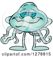 Clipart Of A Blue Jellyfish Royalty Free Vector Illustration by Dennis Holmes Designs