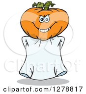 Clipart Of A Happy Jackolantern Royalty Free Vector Illustration by Dennis Holmes Designs