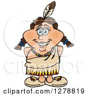 Clipart Of A Happy Native American Indian Woman Royalty Free Vector Illustration
