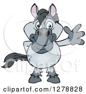 Poster, Art Print Of Happy Gray Horse Waving