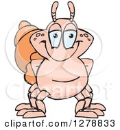 Clipart Of A Happy Hermit Crab Royalty Free Vector Illustration by Dennis Holmes Designs