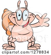 Clipart Of A Happy Hermit Crab Waving Royalty Free Vector Illustration by Dennis Holmes Designs