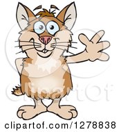 Clipart Of A Happy Hamster Waving Royalty Free Vector Illustration