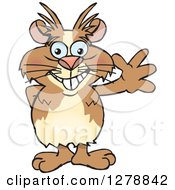 Clipart Of A Happy Guinea Pig Waving Royalty Free Vector Illustration by Dennis Holmes Designs
